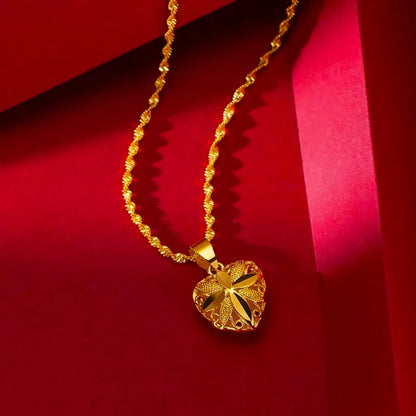 Gold Heart Necklace for Women