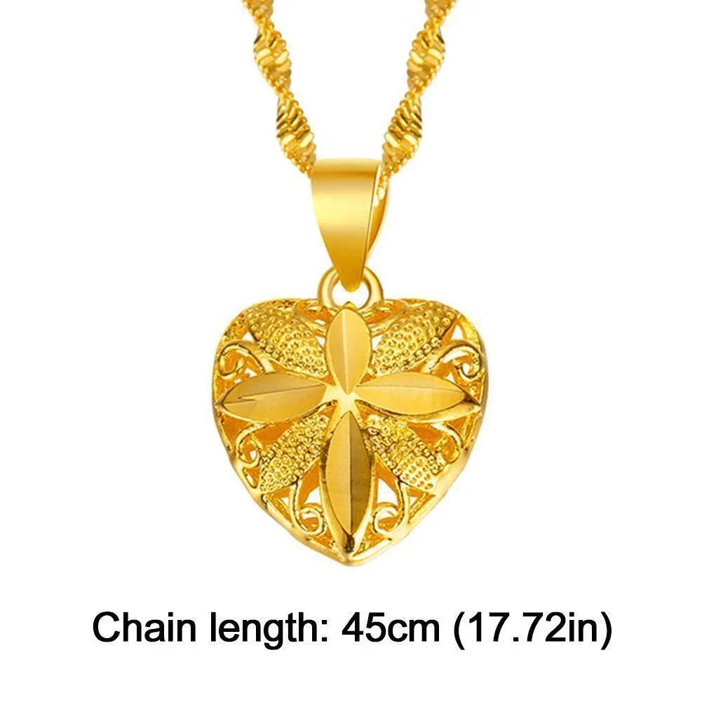 Gold Heart Necklace for Women